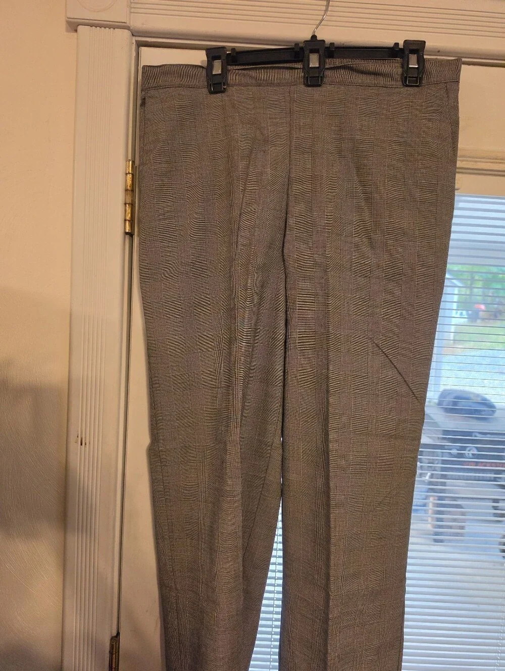 Womens Alfred Dunner Half Elastic Waist,2 Side pockets, Straight Leg, Black/Grey
